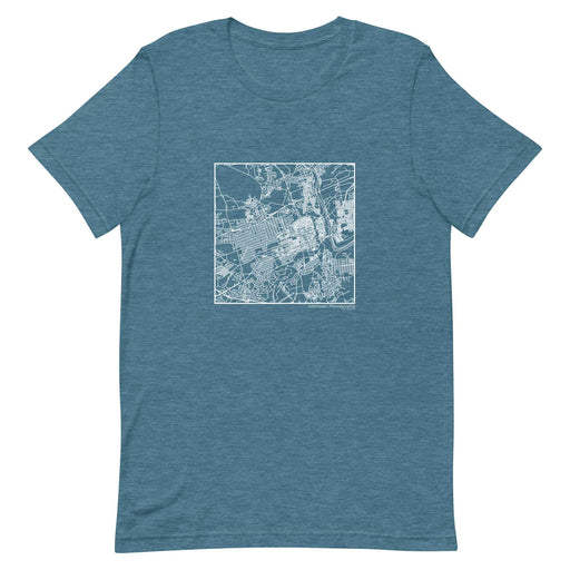 Allentown Pennsylvania  Map Unisex T-Shirt with City inscription in Heather Teal
