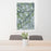 24x36 Alliance Texas Map Print Portrait Orientation in Afternoon Style Behind 2 Chairs Table and Potted Plant