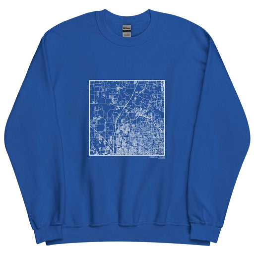 Alliance Texas  Map Unisex Crewneck Sweater with City inscription in Royal Blue