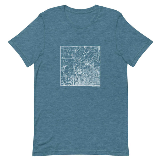 Alliance Texas  Map Unisex T-Shirt with City inscription in Heather Teal
