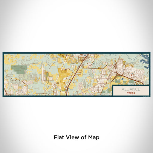 Flat View of Map Custom Alliance Texas Map Enamel Mug in Woodblock