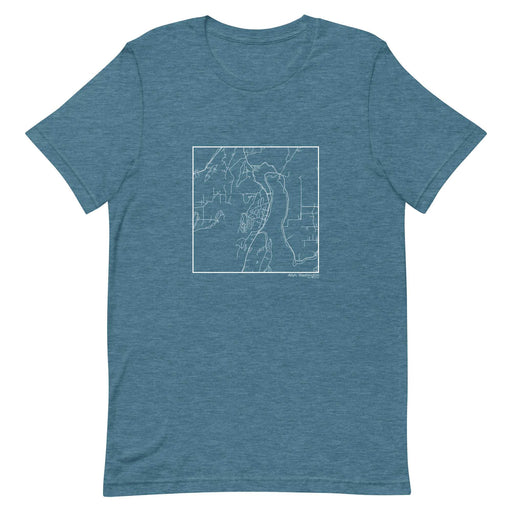 Allyn Washington  Map Unisex T-Shirt with City inscription in Heather Teal