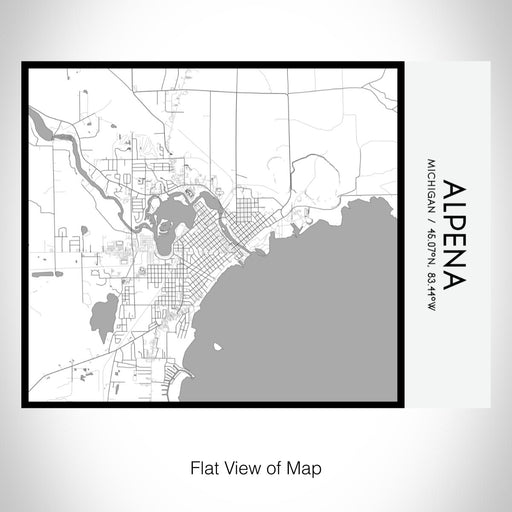 Rendered View of Alpena Michigan Map on 20oz Stainless Steel Insulated Bottle with Bamboo Top with printed classic style map