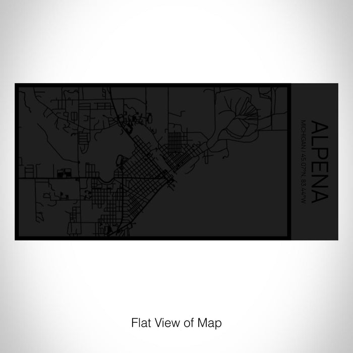 Rendered View of Alpena Michigan Map on 17oz Stainless Steel Insulated Cola Bottle in Stainless in Matte Black
