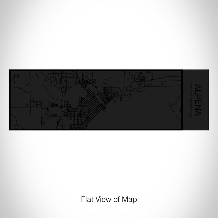 Rendered View of Alpena Michigan Map on 10oz Stainless Steel Insulated Cup in Matte Black with Sliding Lid