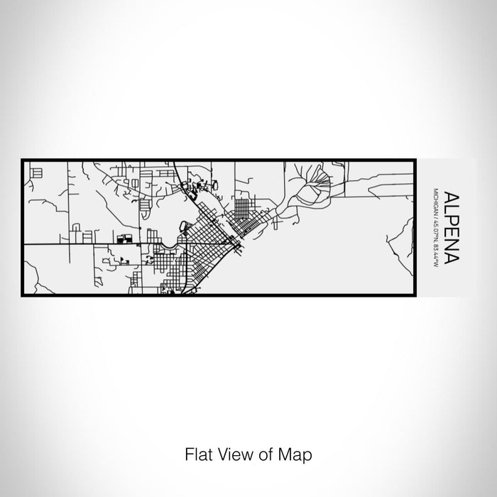 Rendered View of Alpena Michigan Map on 10oz Stainless Steel Insulated Cup in Matte White with Sliding Lid