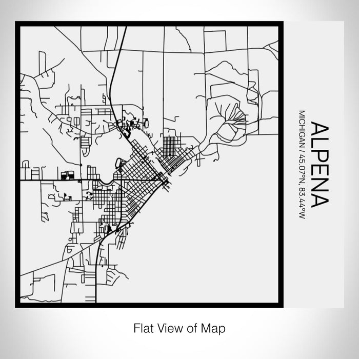 Rendered View of Alpena Michigan Map on 17oz Stainless Steel Insulated Tumbler in Matte White with Tactile Lines