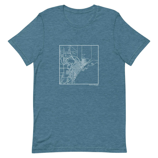 Alpena Michigan  Map Unisex T-Shirt with City inscription in Heather Teal