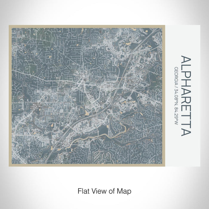 Rendered View of Alpharetta Georgia Map on 20oz Stainless Steel Insulated Bottle with Bamboo Top with printed afternoon style map