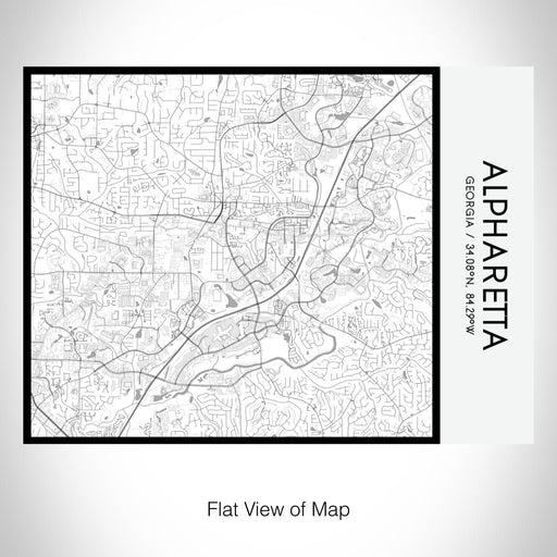 Rendered View of Alpharetta Georgia Map on 20oz Stainless Steel Insulated Bottle with Bamboo Top with printed classic style map