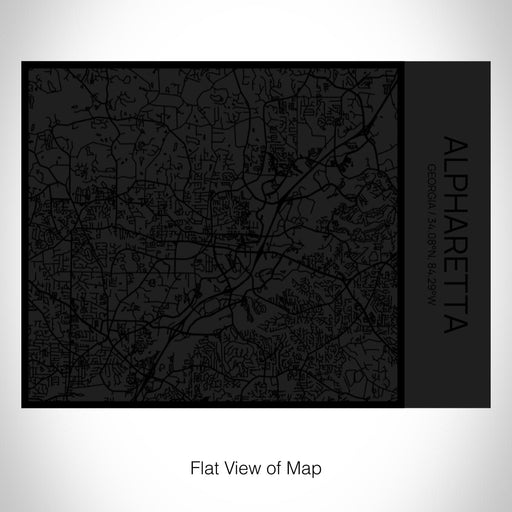 Rendered View of Alpharetta Georgia Map on 20oz Stainless Steel Insulated Bottle with Bamboo Top in Matte Black with printed Tactile Lines Map in Black