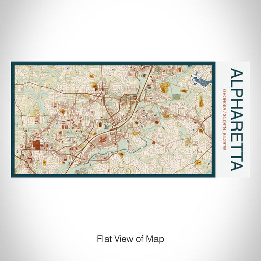 Rendered View of Alpharetta Georgia Map on 17oz Stainless Steel Insulated Bottle with printed woodblock style map