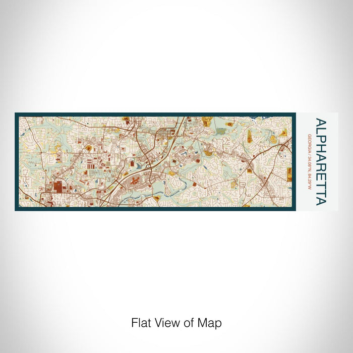 Rendered View of Alpharetta Georgia Map on 10oz Stainless Steel Insulated Cup in Woodblock with Sliding Lid