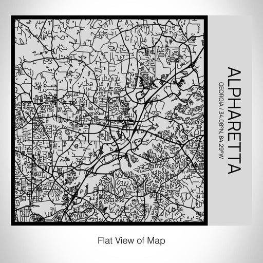 Rendered View of Alpharetta Georgia Map on 17oz Stainless Steel Insulated Tumbler in Tactile Lines with Succulent in Background