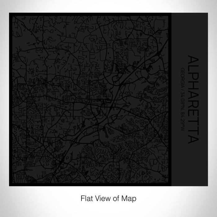 Rendered View of Alpharetta Georgia Map on 17oz Stainless Steel Insulated Tumbler in Matte Black with Tactile Lines