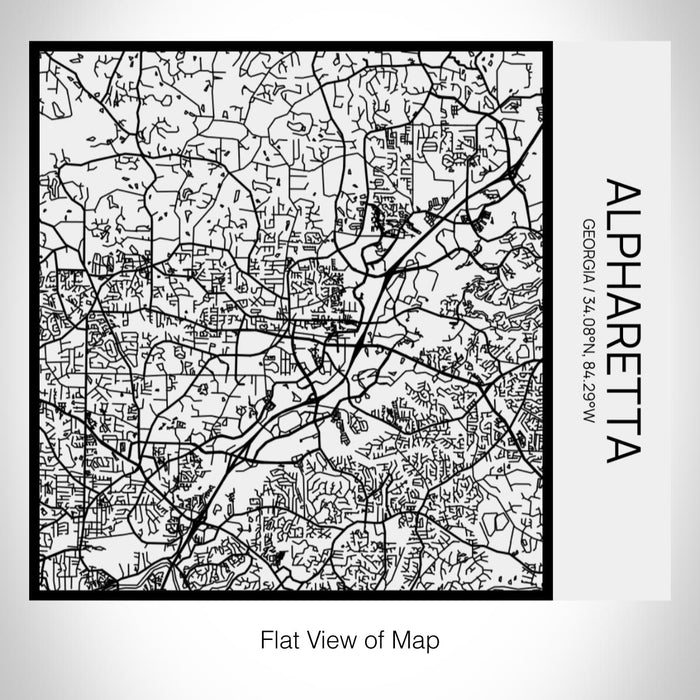 Rendered View of Alpharetta Georgia Map on 17oz Stainless Steel Insulated Tumbler in Matte White with Tactile Lines