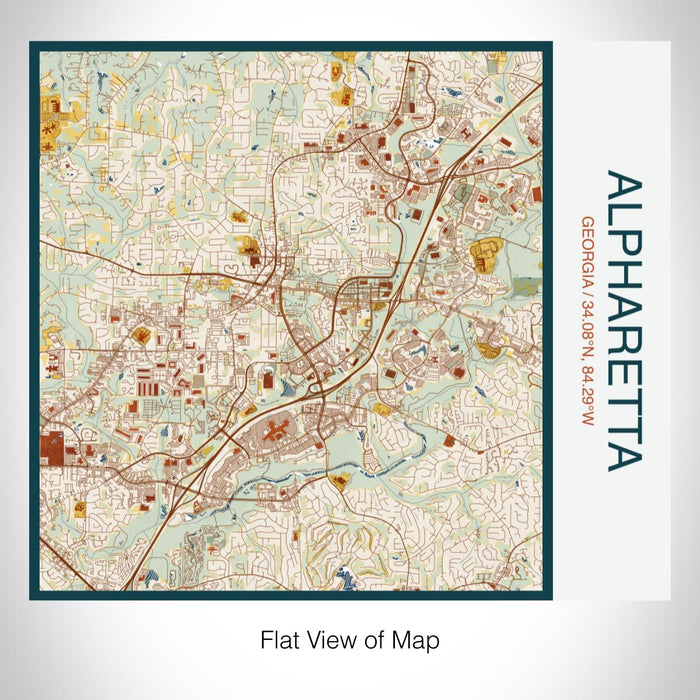 Rendered View of Alpharetta Georgia Map on 17oz Stainless Steel Insulated Tumbler in Woodblock Map Style