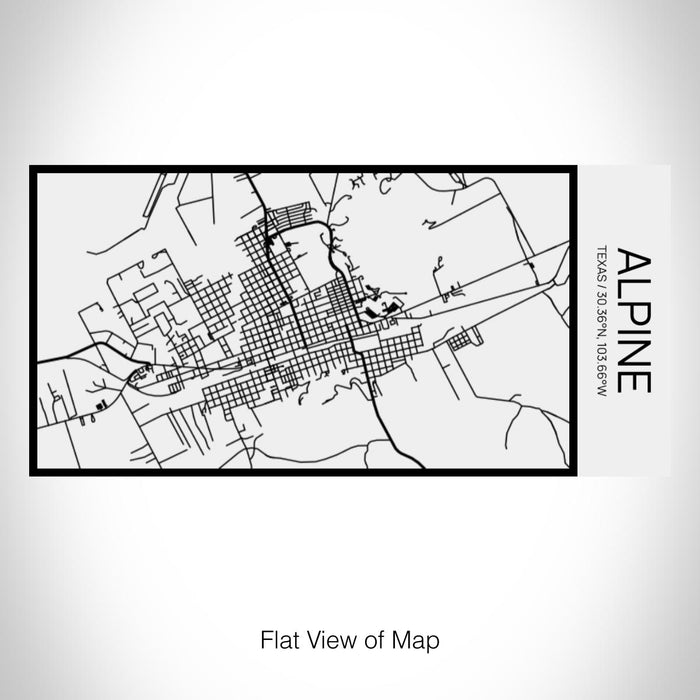 Rendered View of Alpine Texas Map on 17oz Stainless Steel Insulated Cola Bottle in Stainless in Matte White