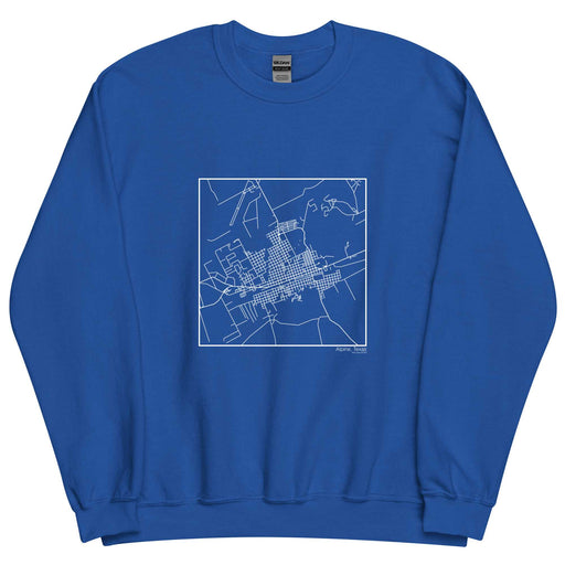 Alpine Texas  Map Unisex Crewneck Sweater with City inscription in Royal Blue