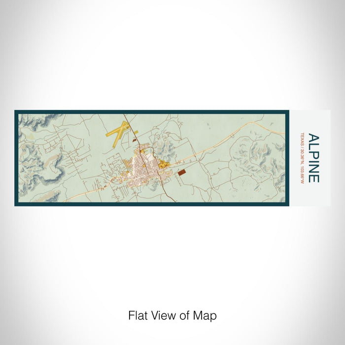 Rendered View of Alpine Texas Map on 10oz Stainless Steel Insulated Cup in Woodblock with Sliding Lid