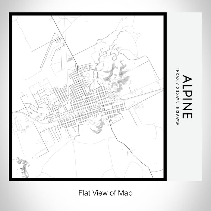Rendered View of Alpine Texas Map on 17oz Stainless Steel Insulated Tumbler in Classic Map Style