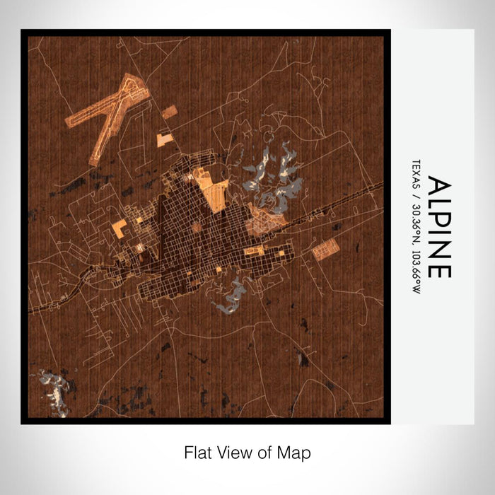 Rendered View of Alpine Texas Map on 17oz Stainless Steel Insulated Tumbler in Ember Map Style