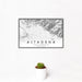 12x18 Altadena California Map Print Landscape Orientation in Classic Style With Small Cactus Plant in White Planter