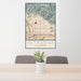24x36 Altadena California Map Print Portrait Orientation in Woodblock Style Behind 2 Chairs Table and Potted Plant
