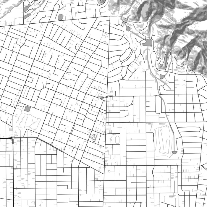Altadena California Map Print in Classic Style Zoomed In Close Up Showing Details