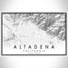 Altadena California Map Print Landscape Orientation in Classic Style With Shaded Background