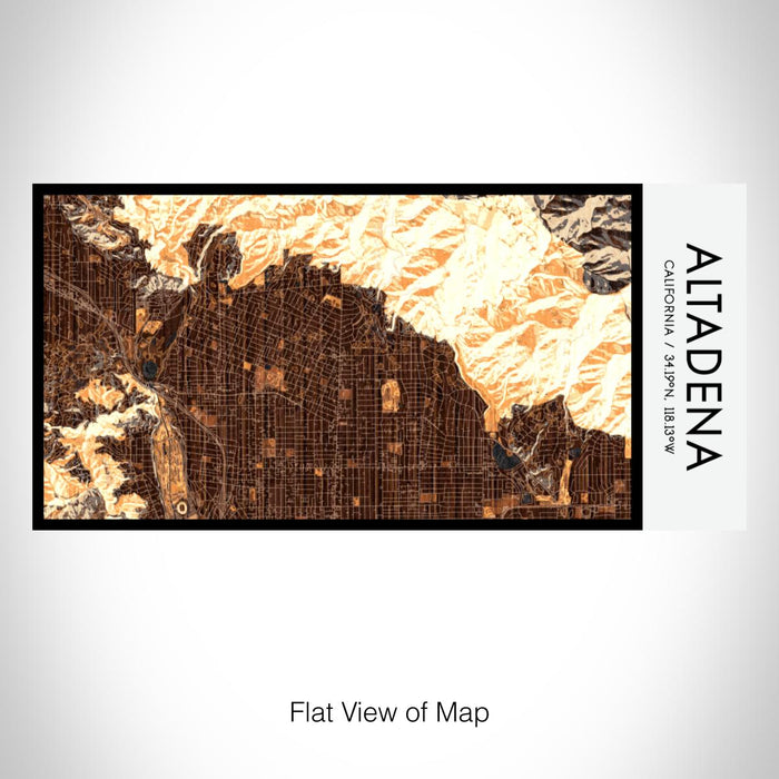 Rendered View of Altadena California Map on 17oz Stainless Steel Insulated Bottle with printed ember style map