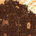 Altadena California Map Print in Ember Style Zoomed In Close Up Showing Details