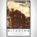 Altadena California Map Print Portrait Orientation in Ember Style With Shaded Background