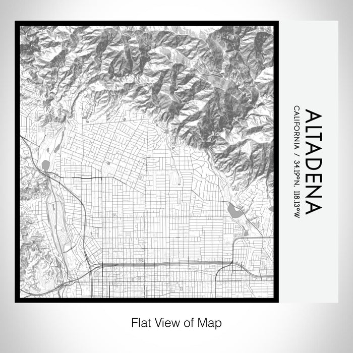 Rendered View of Altadena California Map on 17oz Stainless Steel Insulated Tumbler in Classic Map Style
