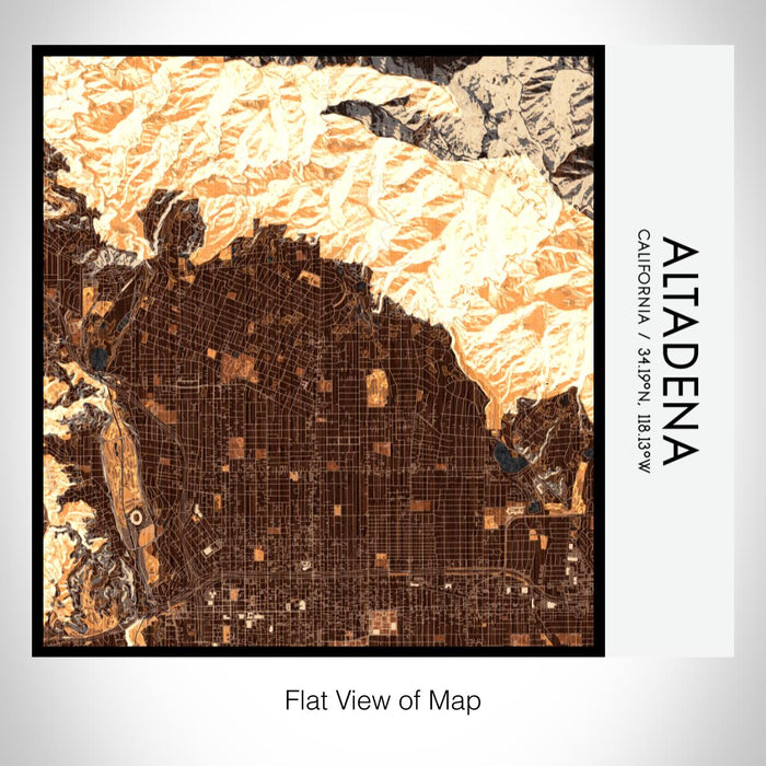Rendered View of Altadena California Map on 17oz Stainless Steel Insulated Tumbler in Ember Map Style