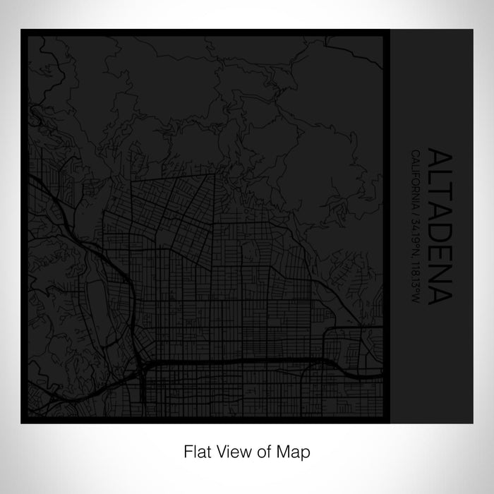 Rendered View of Altadena California Map on 17oz Stainless Steel Insulated Tumbler in Matte Black with Tactile Lines