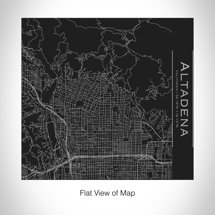 Rendered View of Altadena California Map on 17oz Stainless Steel Insulated Tumbler in Black