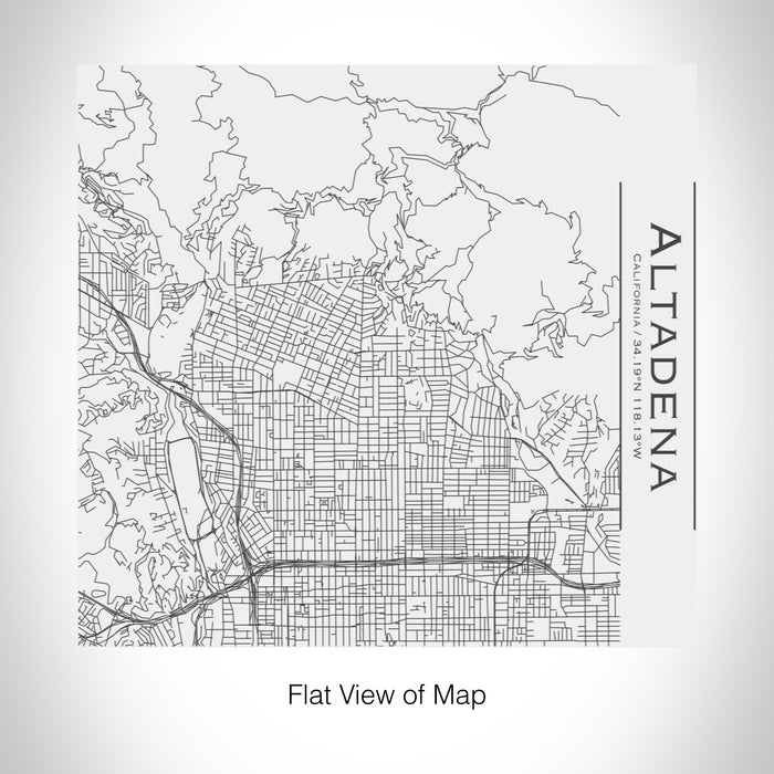 Rendered View of Altadena California Map on 17oz Stainless Steel Insulated Tumbler in White