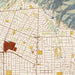 Altadena California Map Print in Woodblock Style Zoomed In Close Up Showing Details