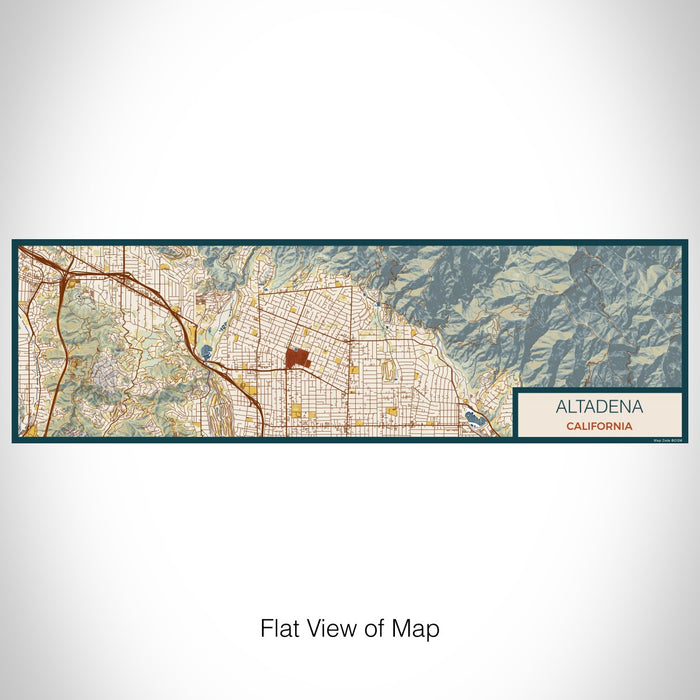 Flat View of Map Custom Altadena California Map Enamel Mug in Woodblock