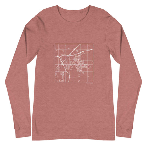 Altoona Iowa  Map Unisex Long-Sleeve T-shirt with City inscription in Heather Mauve