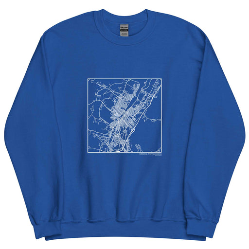 Altoona Pennsylvania  Map Unisex Crewneck Sweater with City inscription in Royal Blue