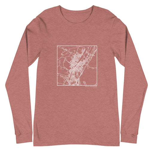 Altoona Pennsylvania  Map Unisex Long-Sleeve T-shirt with City inscription in Heather Mauve