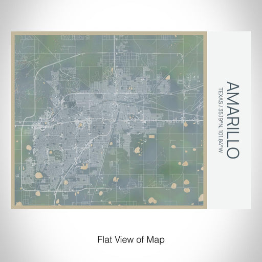 Rendered View of Amarillo Texas Map on 20oz Stainless Steel Insulated Bottle with Bamboo Top with printed afternoon style map