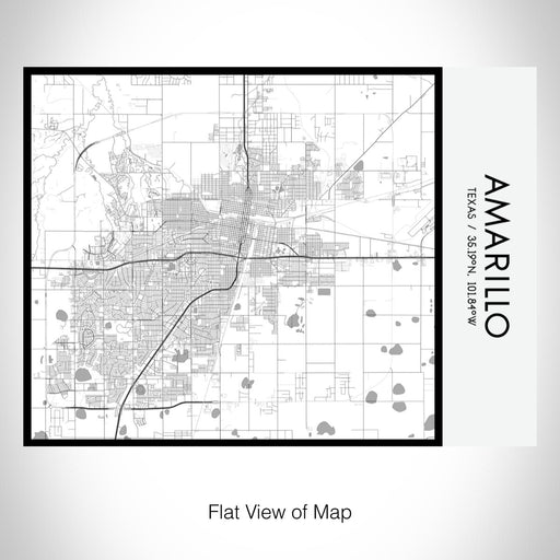 Rendered View of Amarillo Texas Map on 20oz Stainless Steel Insulated Bottle with Bamboo Top with printed classic style map
