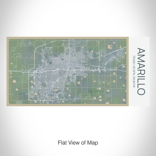 Rendered View of Amarillo Texas Map on 17oz Stainless Steel Insulated Bottle with printed afternoon style map
