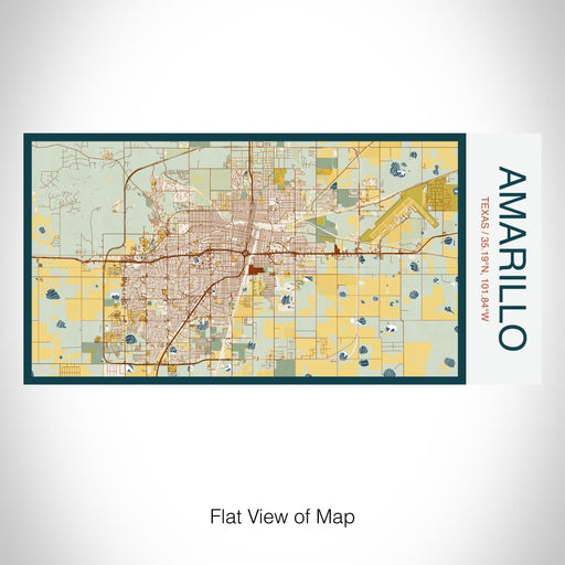 Rendered View of Amarillo Texas Map on 17oz Stainless Steel Insulated Bottle with printed woodblock style map