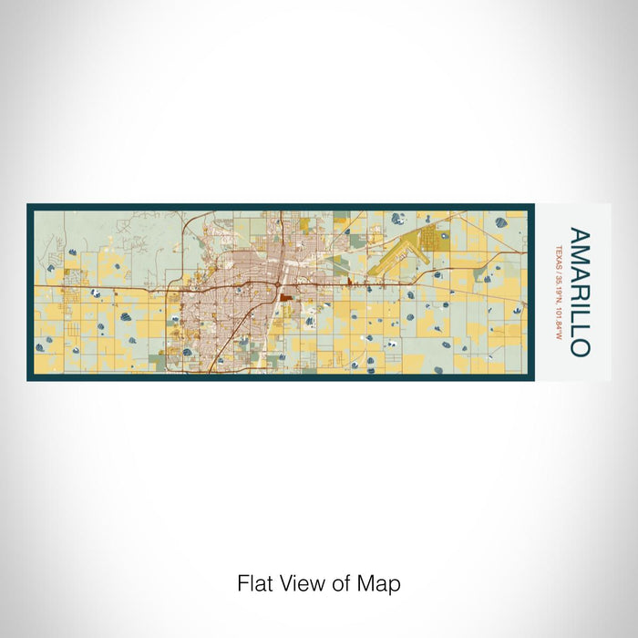 Rendered View of Amarillo Texas Map on 10oz Stainless Steel Insulated Cup in Woodblock with Sliding Lid