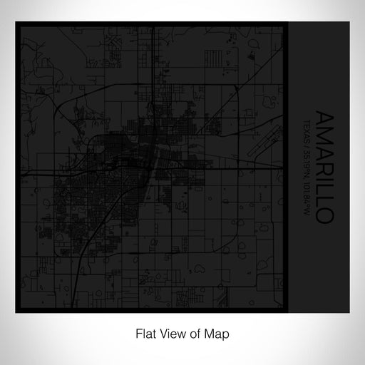 Rendered View of Amarillo Texas Map on 17oz Stainless Steel Insulated Tumbler in Matte Black with Tactile Lines