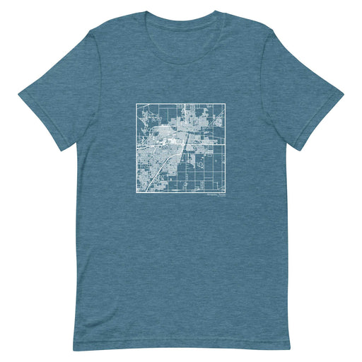 Amarillo Texas  Map Unisex T-Shirt with City inscription in Heather Teal